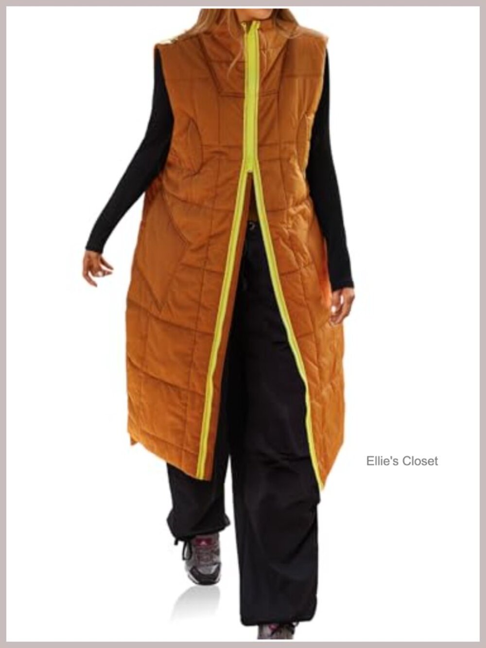 Quilted Long Puffer Vest Lightweight Winter Sleeveless Hooded Layer